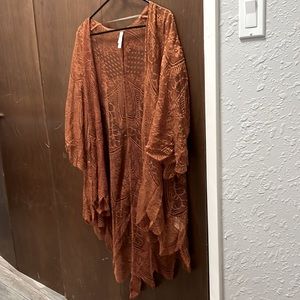 Embroidered Rusty orange Cardigan